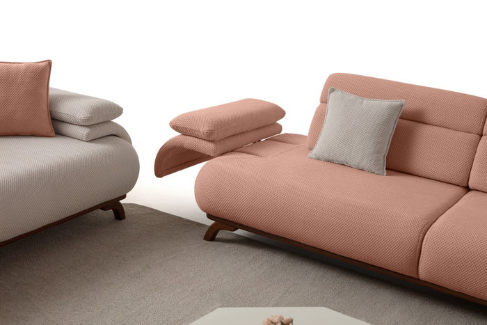 Atelier Del Sofa Bonjo Walnut - Powder Sofá de 3 Plazas